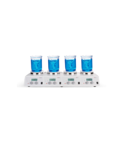 AGITADOR MAGNETICO MS-H340-S4 DIGITAL. LCD. C/CALEF.. PT1000. PLACA ACERO INOX.+CERAMICA. 4 POSIC.
