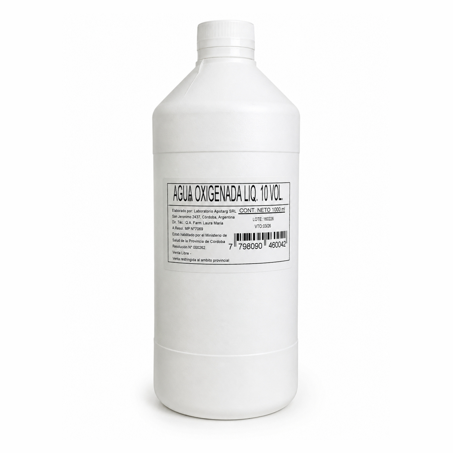 AGUA OXIGENADA 10 VOLUMEN  X LT
