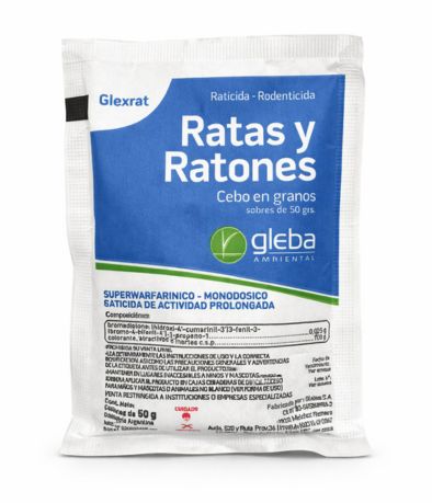 GLEX RAT RATICIDA ( BROMADIOLONE 0.005)X 50 GRS