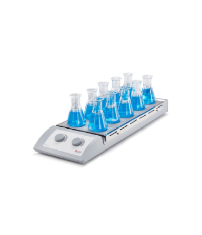AGITADOR MAGNETICO MS-H-S10 ANALOGICO. C/CALEFACCION. PLACA ACERO INOX.+SILICONA. 10 POSIC. X 0.4 L