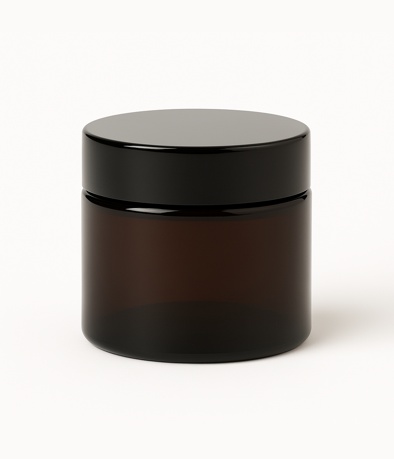 POTE CREMA VIDRIO AMBAR X 30 CC C/TAPA NEGRA