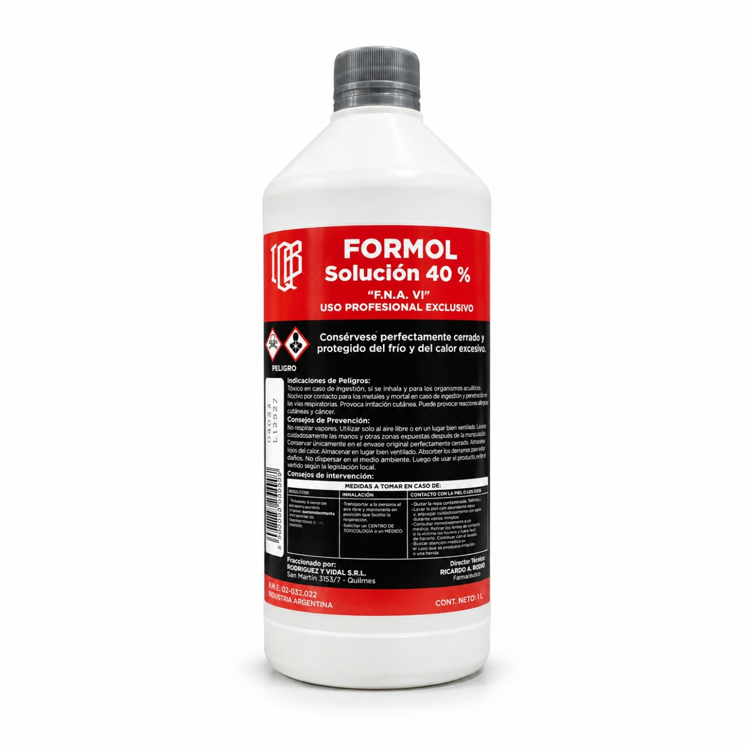 FORMOL SOLUCION AL 40%  X LT MARCA : IQB  X KG