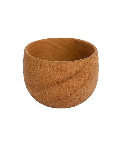 CUENCO DE MADERA ALGARROBO P/VELAS CHICO (N8) LUSTRADOS