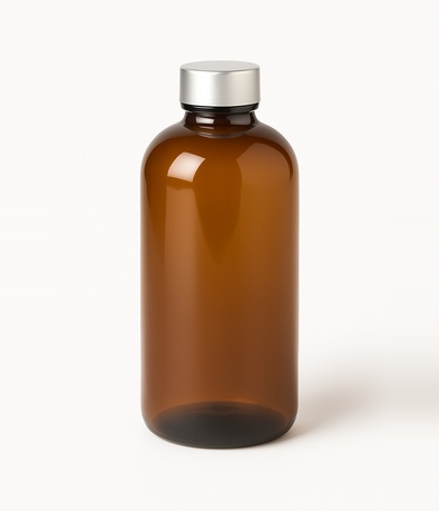 BOTELLA BODY PET AMBAR 24/410 X 250 CC C/TAPA DIF METAL