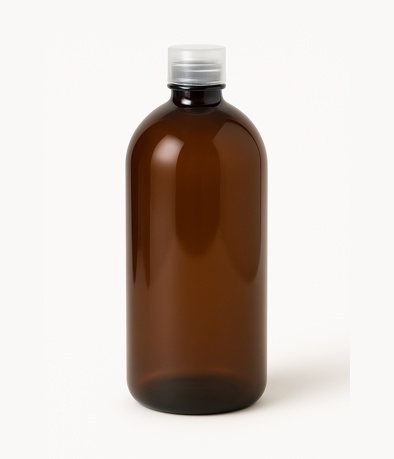 BOTELLA OMEGA PET AMBAR 24/410 X 500 CC C/TAPA CIEGA PLASTICA
