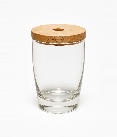 VASO P/VELA TIPO CONICO X UNID C/TAPA DIFUSORA MADERA