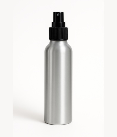 BOTELLA RO ALUMINIO 24/410 (45X135) X 150 CC C/VALVULA SPRAY NEGRA