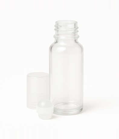 BOTELLA BRILLO ROLL ON VIDRIO CRISTAL X 10 CC COMPLETO C/BOLITA NATURAL+TAPA BLANCA