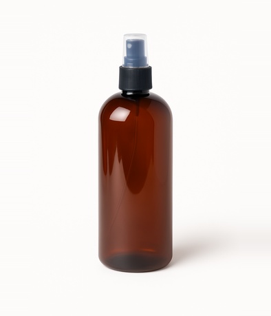 BOTELLA OMEGA PET AMBAR 24/410 X 500 CC C/VALVULA SPRAY AMBAR