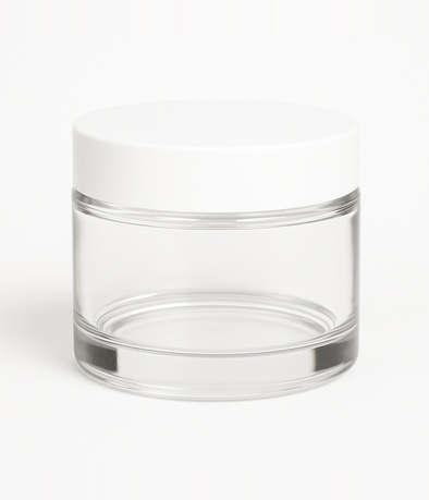 POTE CREMA VIDRIO CRISTAL RECTO X 15 CC C/TAPA BLANCA