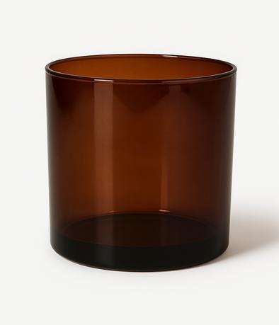 VASO P/VELA TIPO WHISKY AMBAR 320 ML X UNID