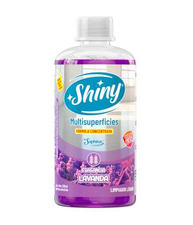LIMPIADOR LIQUIDO MULTISUPERFICIES SHINY  250 CC (BY SAPHIRUS)  RINDE 40LTS