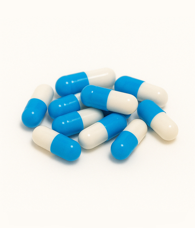 CAPSULA GELATINA N 3 CELESTE/BLANCO X1000