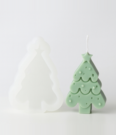 MOLDE SILICONA N86 VELA NAVIDAD ARBOL X UNID