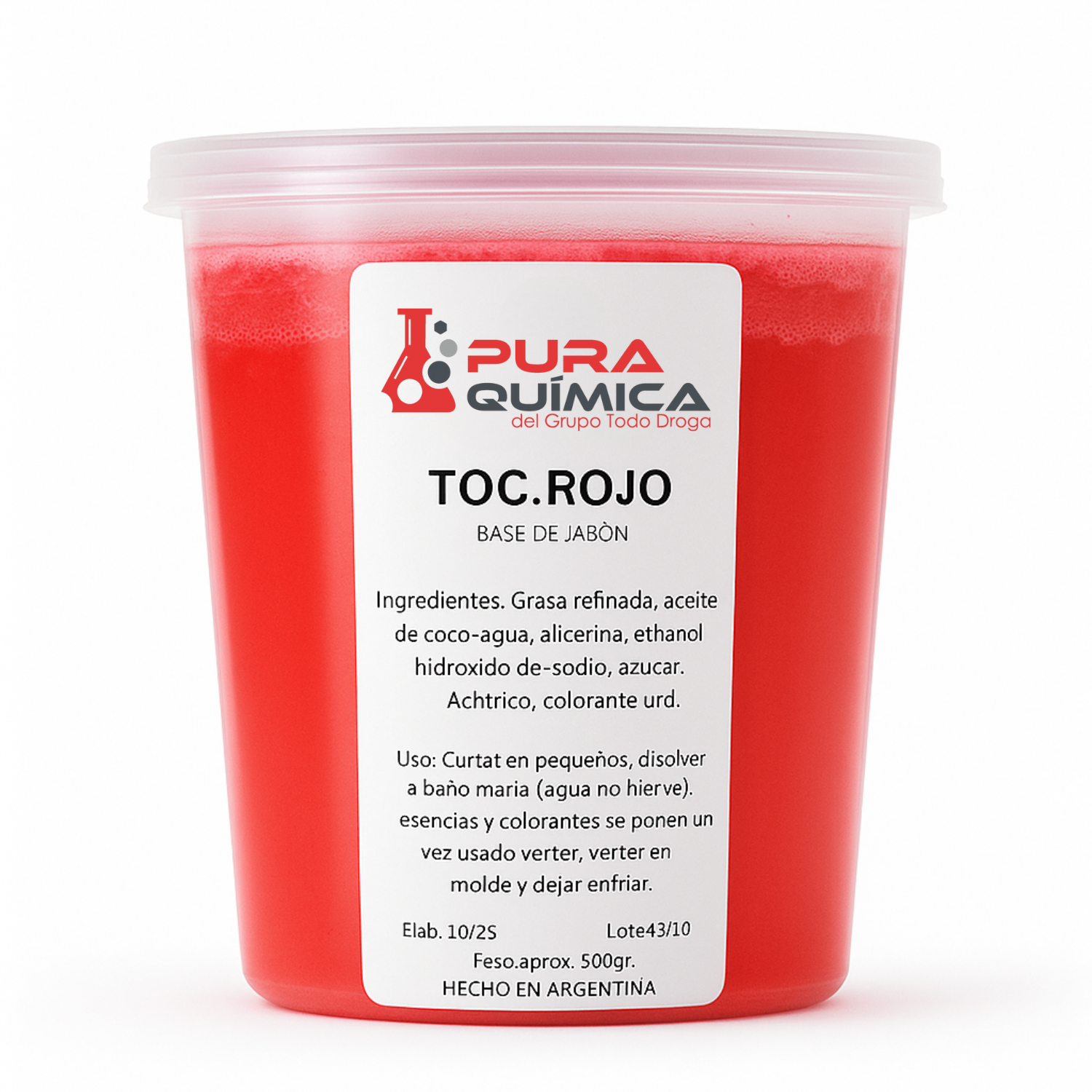 PAN BASE TOCADOR COLOR ROJO X 500 GRS (POTE )  NUEVO