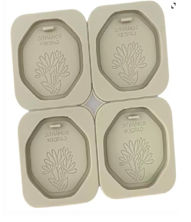 MOLDE SILICONA N104 TARJETA AROMATICA ROMANTIC GARDEN (4 CAV) X UNID