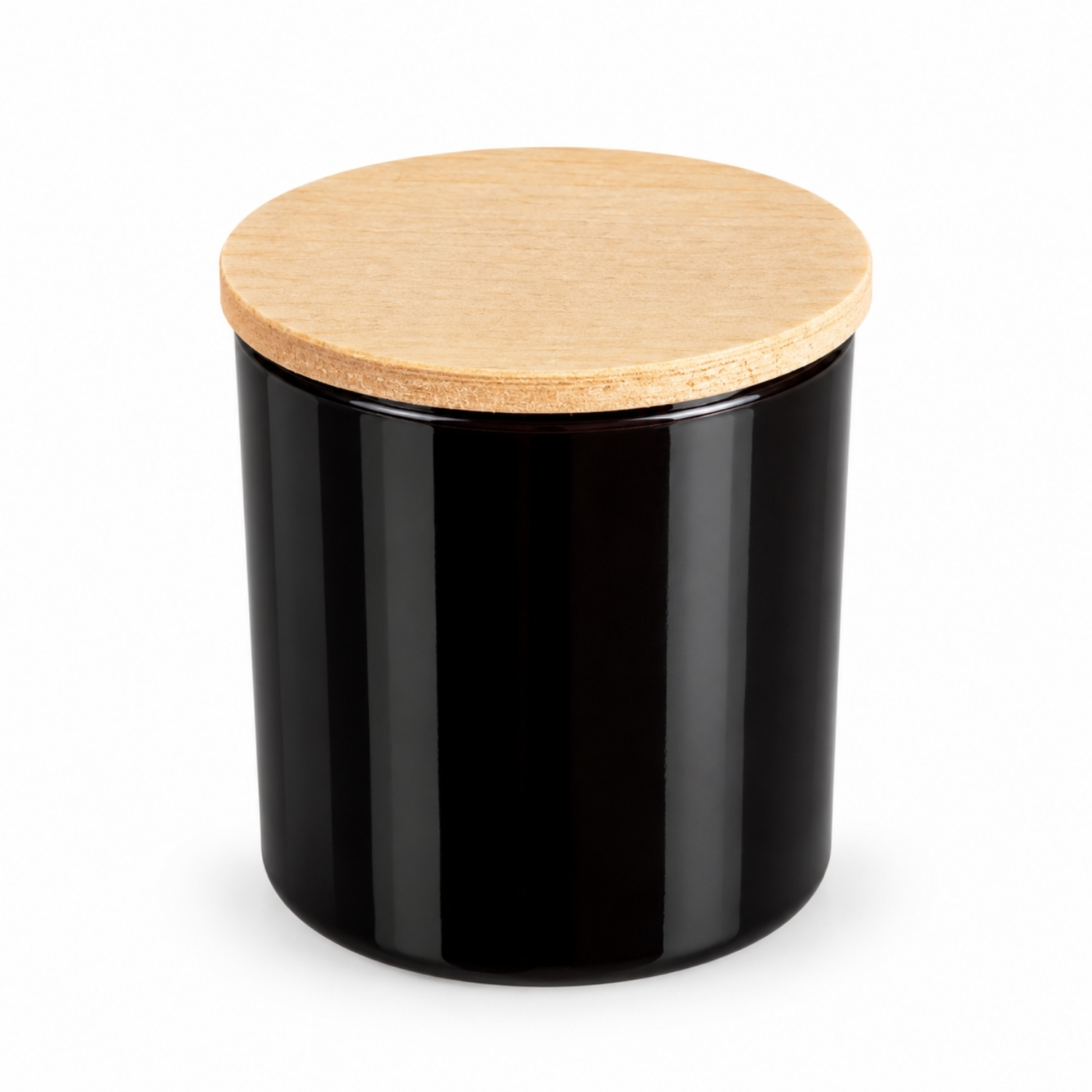 VASO P/VELA TIPO WHISKY AMBAR 320 ML C/TAPA MADERA CIEGA