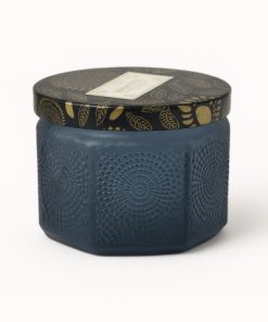 FRASCO CON TAPA P/VELA NEGRO VIDRIO TRAMADO X UNID