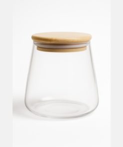 FRASCO CONICO CON TAPA DE MADERA HERMETICA P/VELA X UNIDAD
