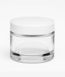 POTE CREMA VIDRIO CRISTAL RENZO(RECTO) X 30 CC C/TAPA BLANCA