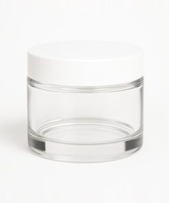 POTE CREMA VIDRIO CRISTAL RENZO(RECTO) X 15 CC C/TAPA BLANCA