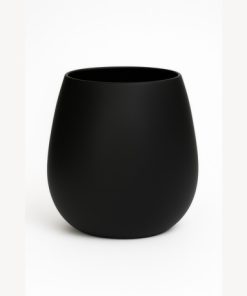 VASO P/VELA VIDRIO BOMBE NEGRO X UNID
