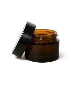 POTE CREMA VIDRIO AMBAR X 100 CC C/TAPA NEGRA