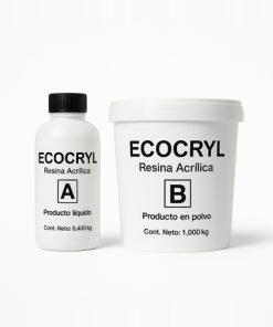 RESINA ACRILICA AL AGUA (1 KG POLVO + 400 CC LIQUIDO) X  KIT ECOCRYL