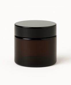 POTE CREMA VIDRIO AMBAR X 30 CC C/TAPA NEGRA