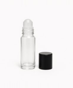 BOTELLA BRILLO ROLL ON VIDRIO CRISTAL X 10 CC COMPLETO C/BOLITA NATURAL+TAPA NEGRA