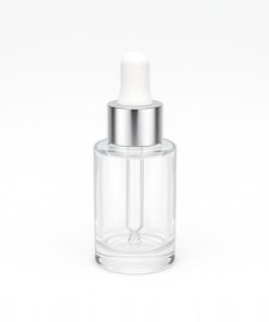 FRASCO ROUND GLASS X 15 ML C/GOTERO PLATA BLANCO (DROPPER)