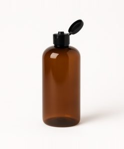 BOTELLA BODY PET AMBAR 24/410 X 250 CC C/TAPA FLIPTOP NEGRA