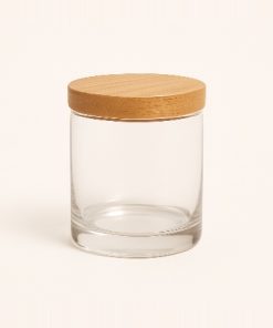 VASO P/VELA TIPO WHISKY CRISTAL X UNID C/TAPA MADERA