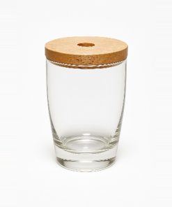 VASO P/VELA TIPO CONICO X UNID C/TAPA DIFUSORA MADERA