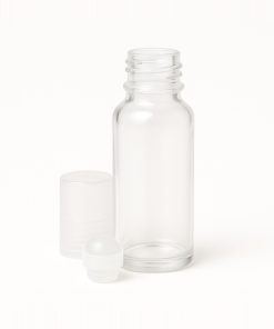 BOTELLA BRILLO ROLL ON VIDRIO CRISTAL X 10 CC COMPLETO C/BOLITA NATURAL+TAPA BLANCA