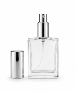 FRASCO PERFUMERO PETIT VIDRIO X 50 ML C/VALV SPRAY Y CAPUCHO PLATA